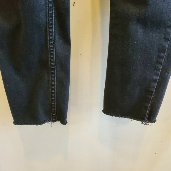 Levis‎ Womens 535 Super Skinny Faded Black Distressed Cropped Jeans Size 26 x 23 - Picture 9 of 11